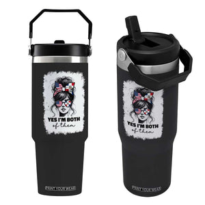 Dominican American Woman Flip Straw Tumbler Yes Im Both Of Them TS10 One Size: 30 oz Black Print Your Wear