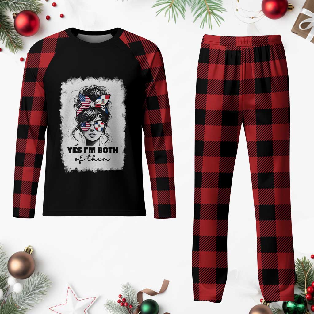 Dominican American Woman Plaid Pajama Set Yes Im Both Of Them TS10 Buffalo Plaid Print Your Wear