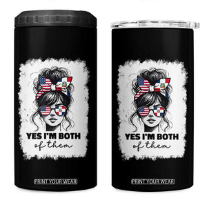 Dominican American Woman 4 in 1 Can Cooler Tumbler Yes Im Both Of Them TS10 One Size: 16 oz Black Print Your Wear