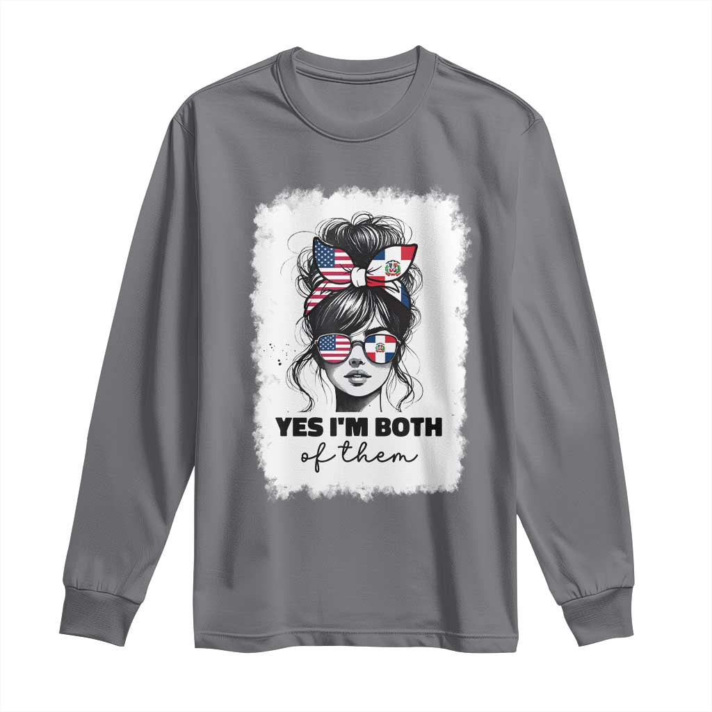 Dominican American Woman Long Sleeve Shirt Yes Im Both Of Them TS10 Charcoal Print Your Wear