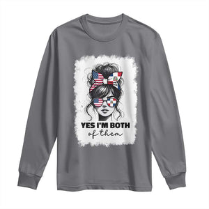 Dominican American Woman Long Sleeve Shirt Yes Im Both Of Them TS10 Charcoal Print Your Wear