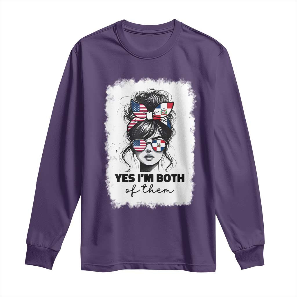 Dominican American Woman Long Sleeve Shirt Yes Im Both Of Them TS10 Purple Print Your Wear