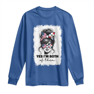 Dominican American Woman Long Sleeve Shirt Yes Im Both Of Them TS10 Royal Blue Print Your Wear