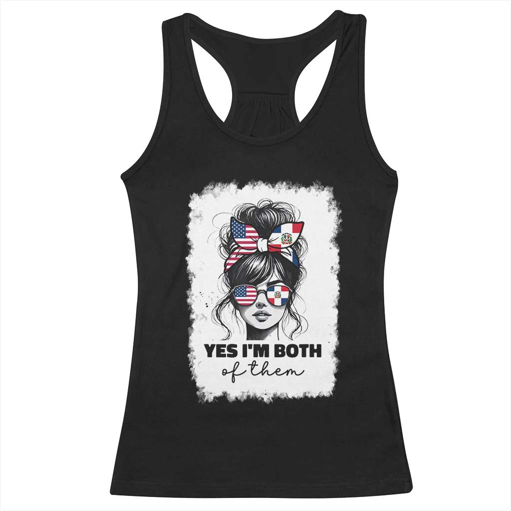 Dominican American Woman Racerback Tank Top Yes Im Both Of Them TS10 Black Print Your Wear