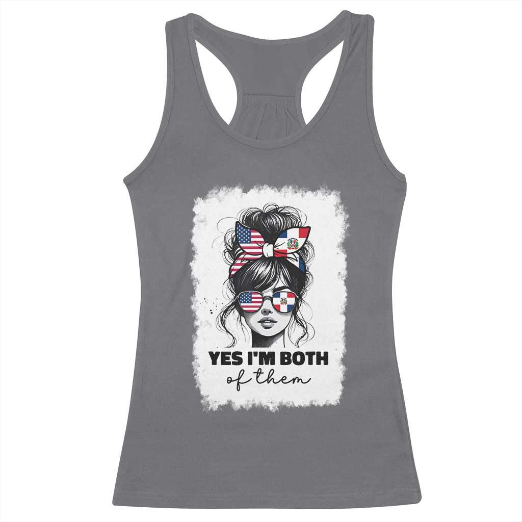 Dominican American Woman Racerback Tank Top Yes Im Both Of Them TS10 Charcoal Print Your Wear