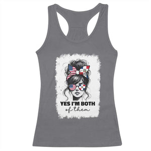 Dominican American Woman Racerback Tank Top Yes Im Both Of Them TS10 Charcoal Print Your Wear
