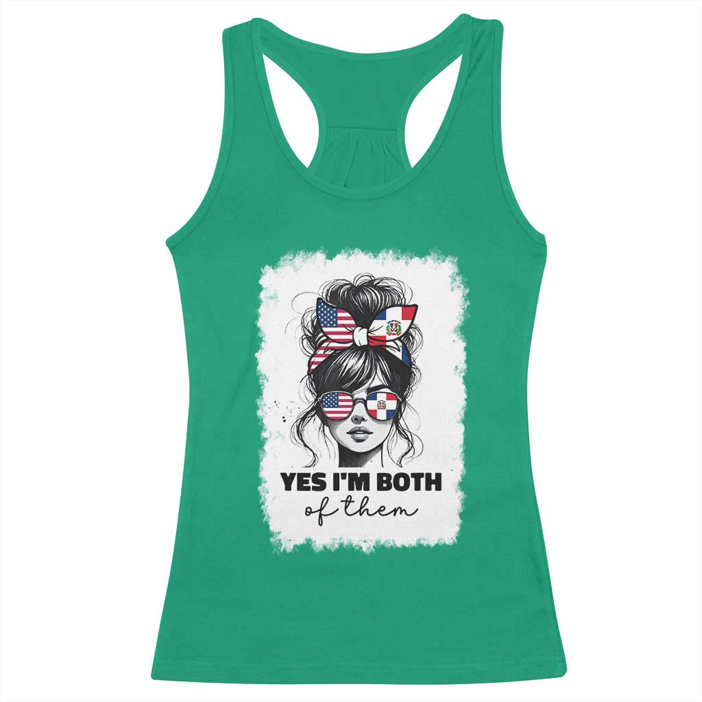 Dominican American Woman Racerback Tank Top Yes Im Both Of Them TS10 Irish Green Print Your Wear