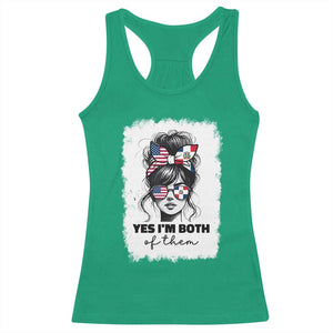 Dominican American Woman Racerback Tank Top Yes Im Both Of Them TS10 Irish Green Print Your Wear