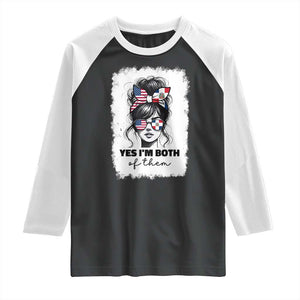 Dominican American Woman Raglan Shirt Yes Im Both Of Them TS10 Black White Print Your Wear