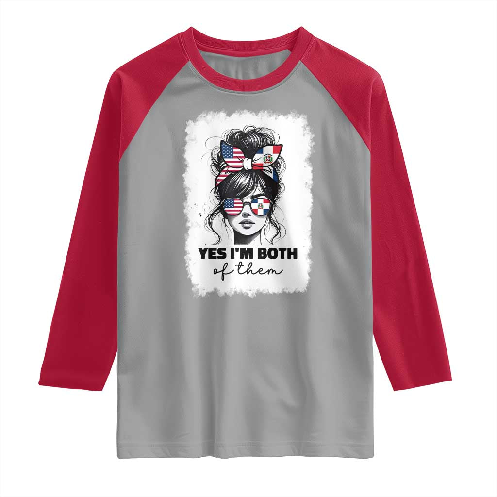 Dominican American Woman Raglan Shirt Yes Im Both Of Them TS10 Sport Gray Red Print Your Wear