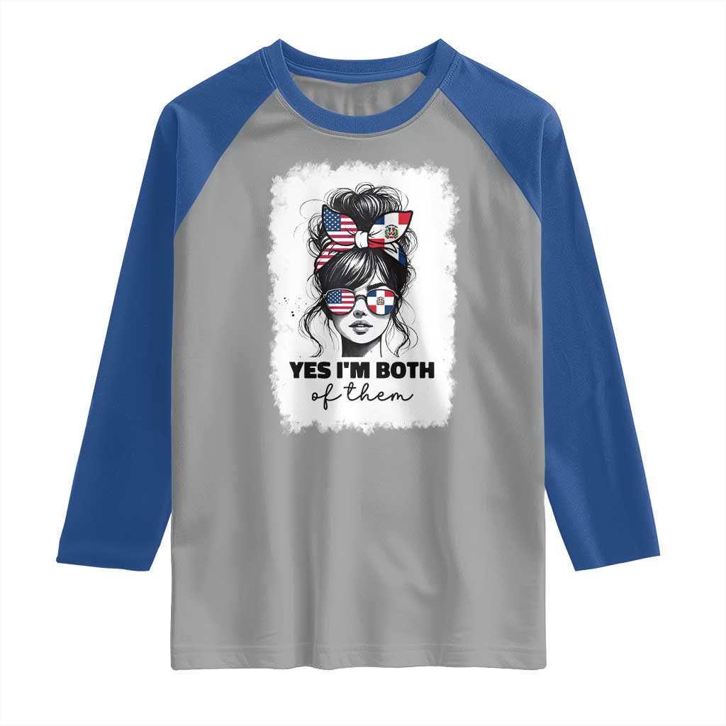 Dominican American Woman Raglan Shirt Yes Im Both Of Them TS10 Sport Gray Royal Print Your Wear