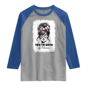 Dominican American Woman Raglan Shirt Yes Im Both Of Them TS10 Sport Gray Royal Print Your Wear
