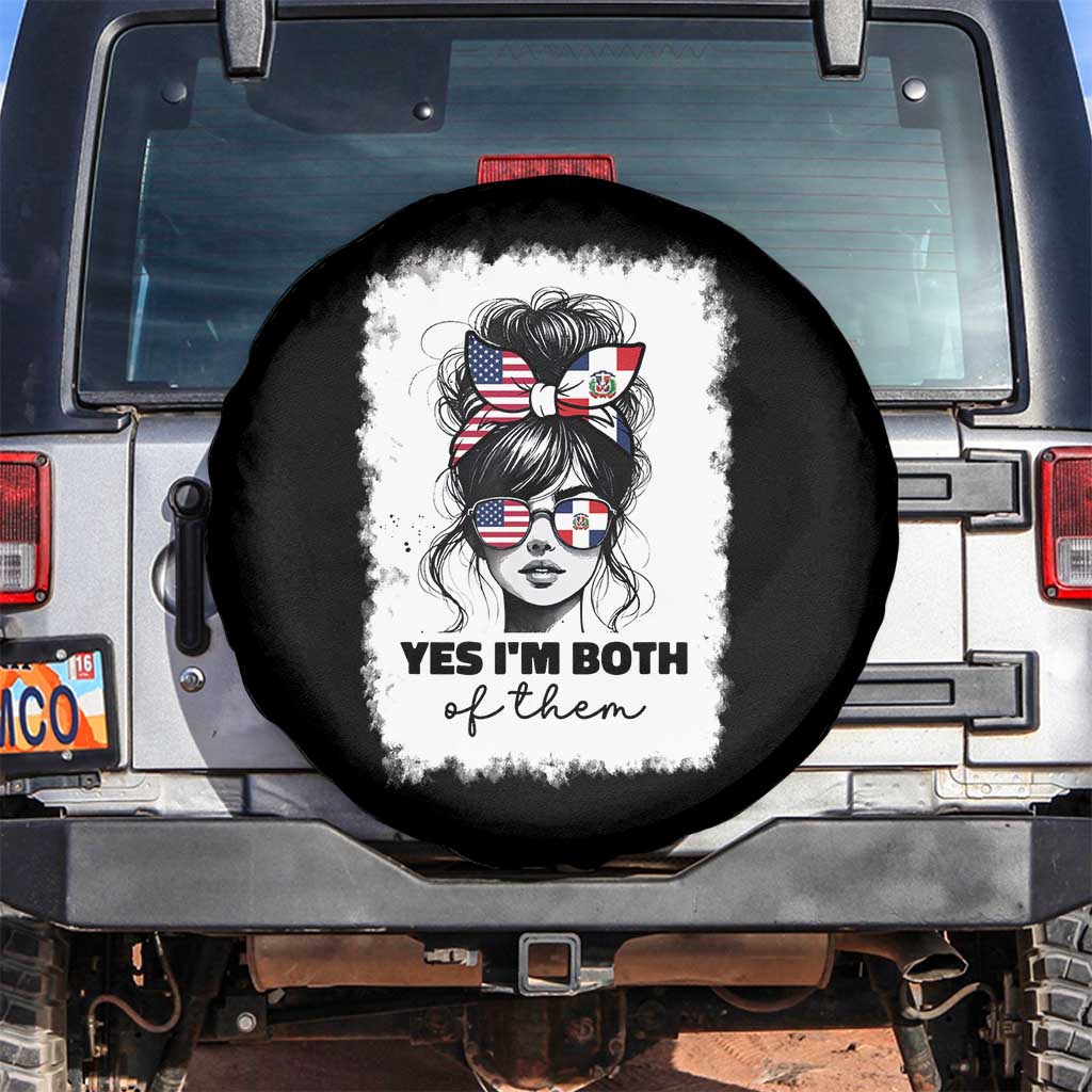 Dominican American Woman Spare Tire Cover Yes Im Both Of Them TS10 No hole Black Print Your Wear