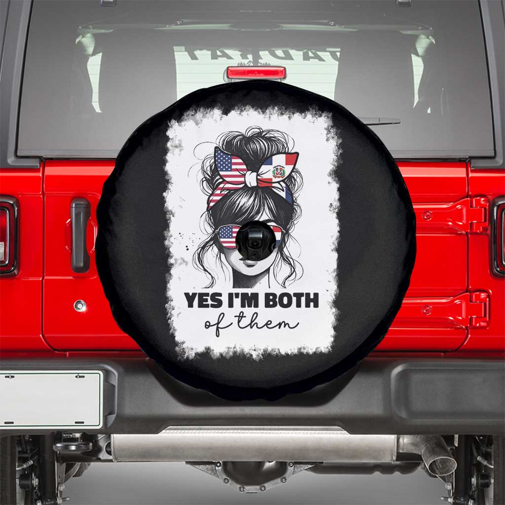 Dominican American Woman Spare Tire Cover Yes Im Both Of Them TS10 Black Print Your Wear