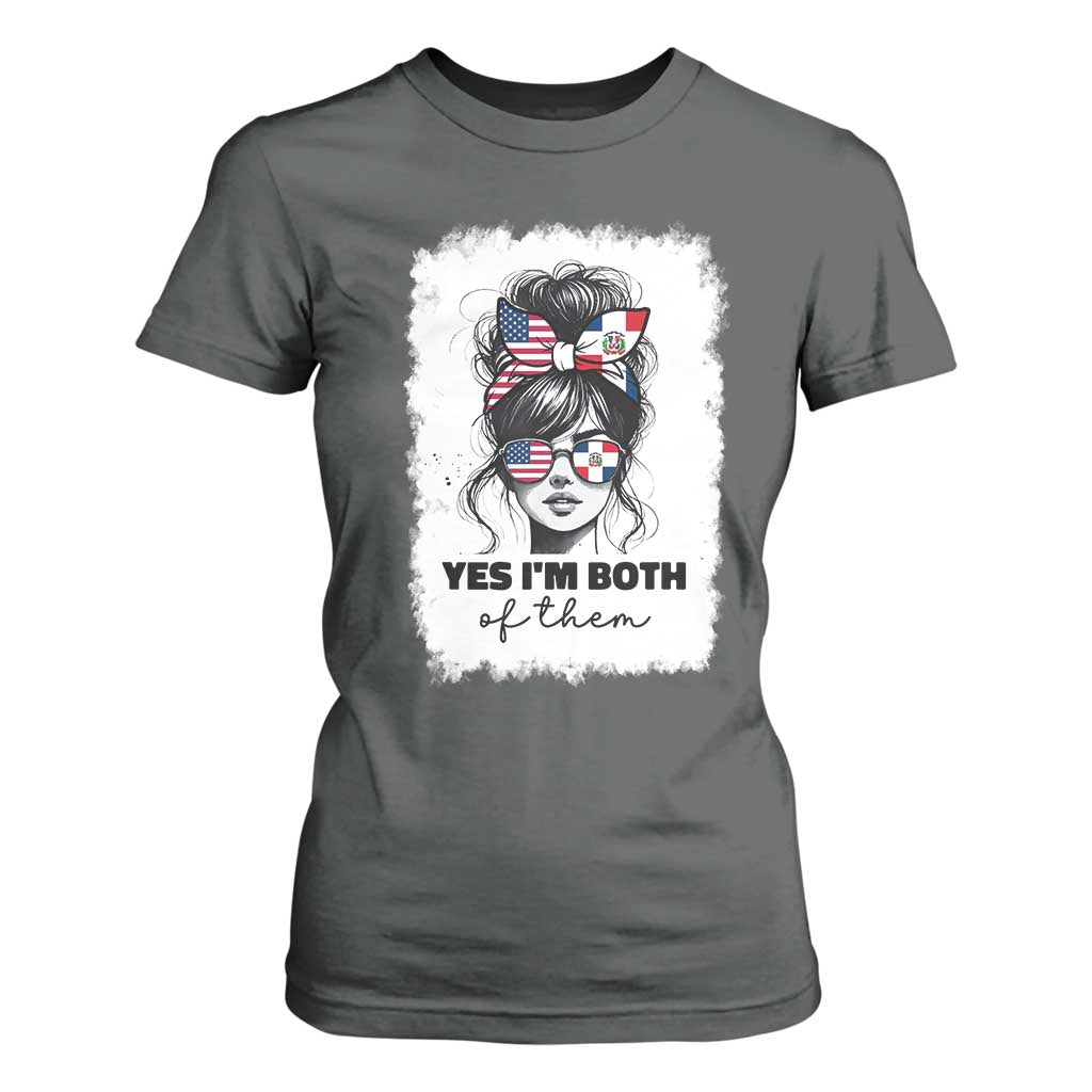 Dominican American Woman T Shirt For Women Yes Im Both Of Them TS10 Dark Heather Print Your Wear