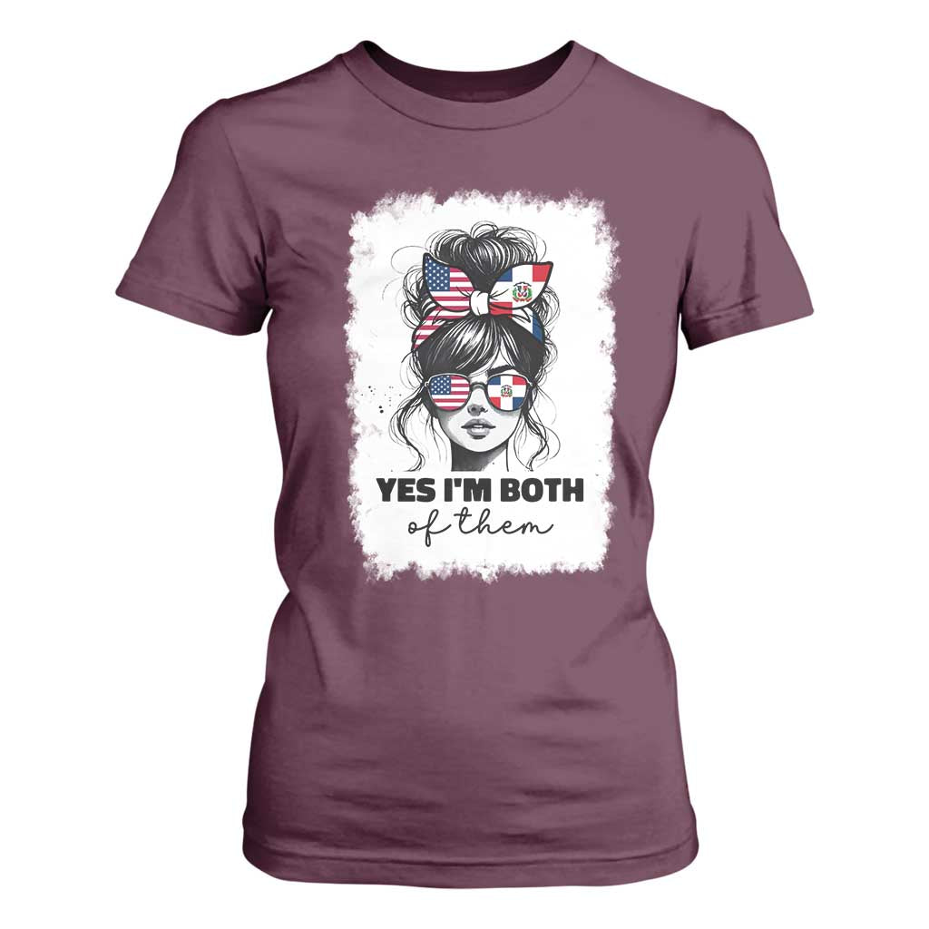 Dominican American Woman T Shirt For Women Yes Im Both Of Them TS10 Maroon Print Your Wear