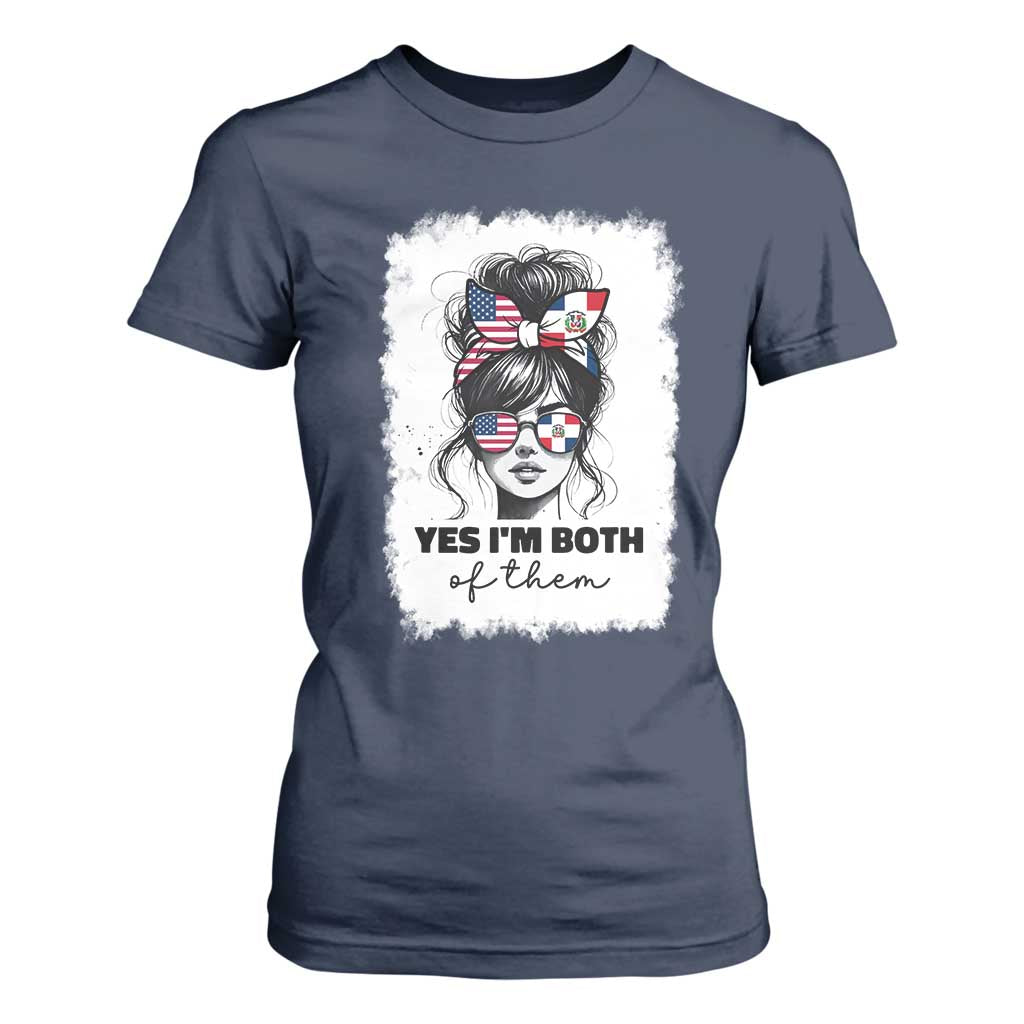 Dominican American Woman T Shirt For Women Yes Im Both Of Them TS10 Navy Print Your Wear