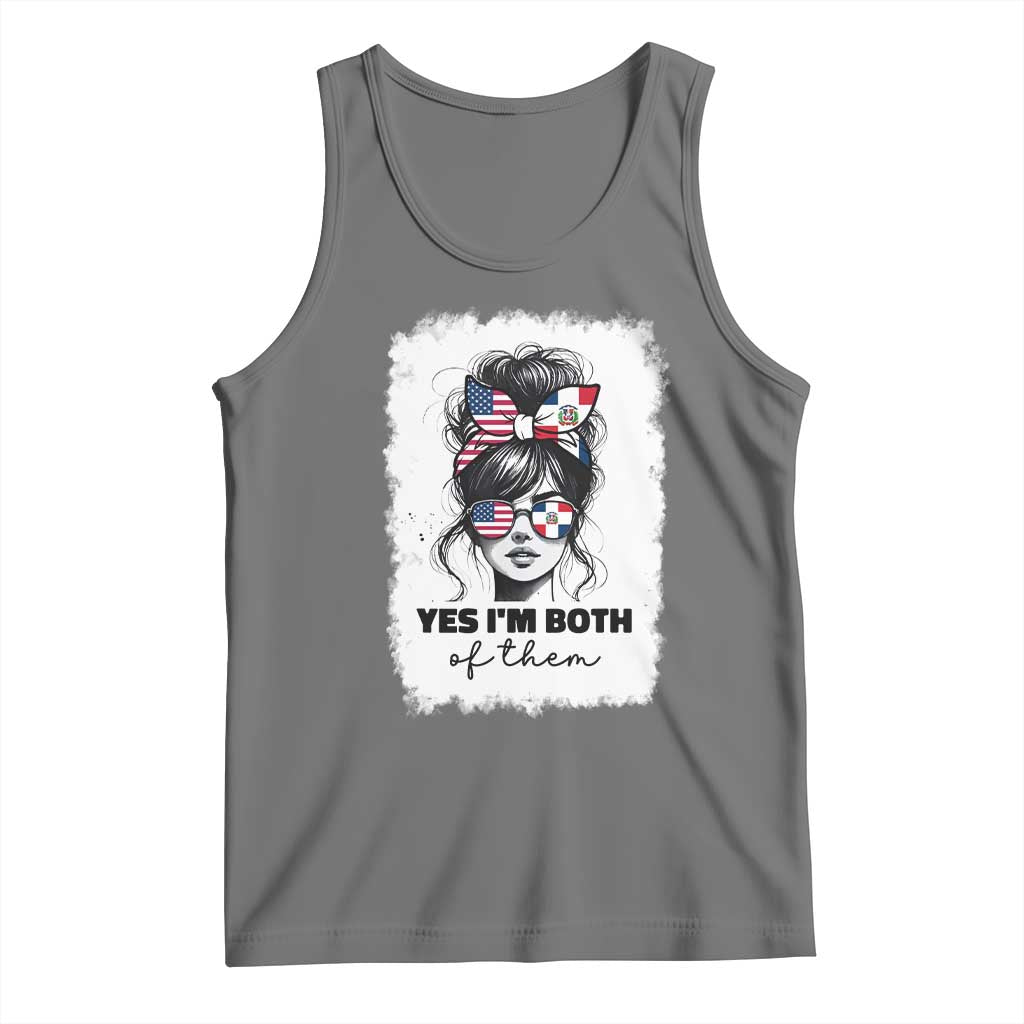 Dominican American Woman Tank Top Yes Im Both Of Them TS10 Black Heather Print Your Wear