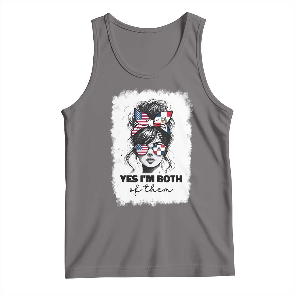 Dominican American Woman Tank Top Yes Im Both Of Them TS10 Deep Heather Print Your Wear