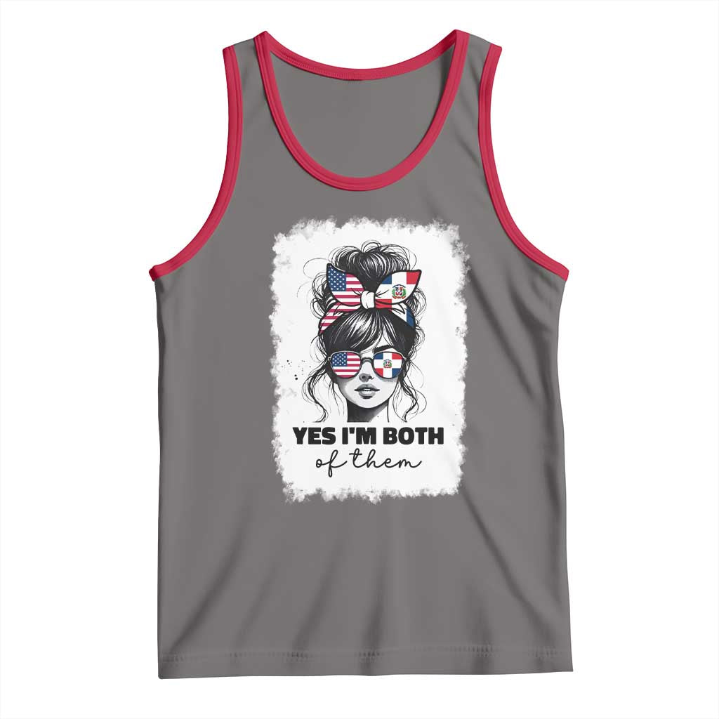 Dominican American Woman Tank Top Yes Im Both Of Them TS10 Deep Heather Red Print Your Wear