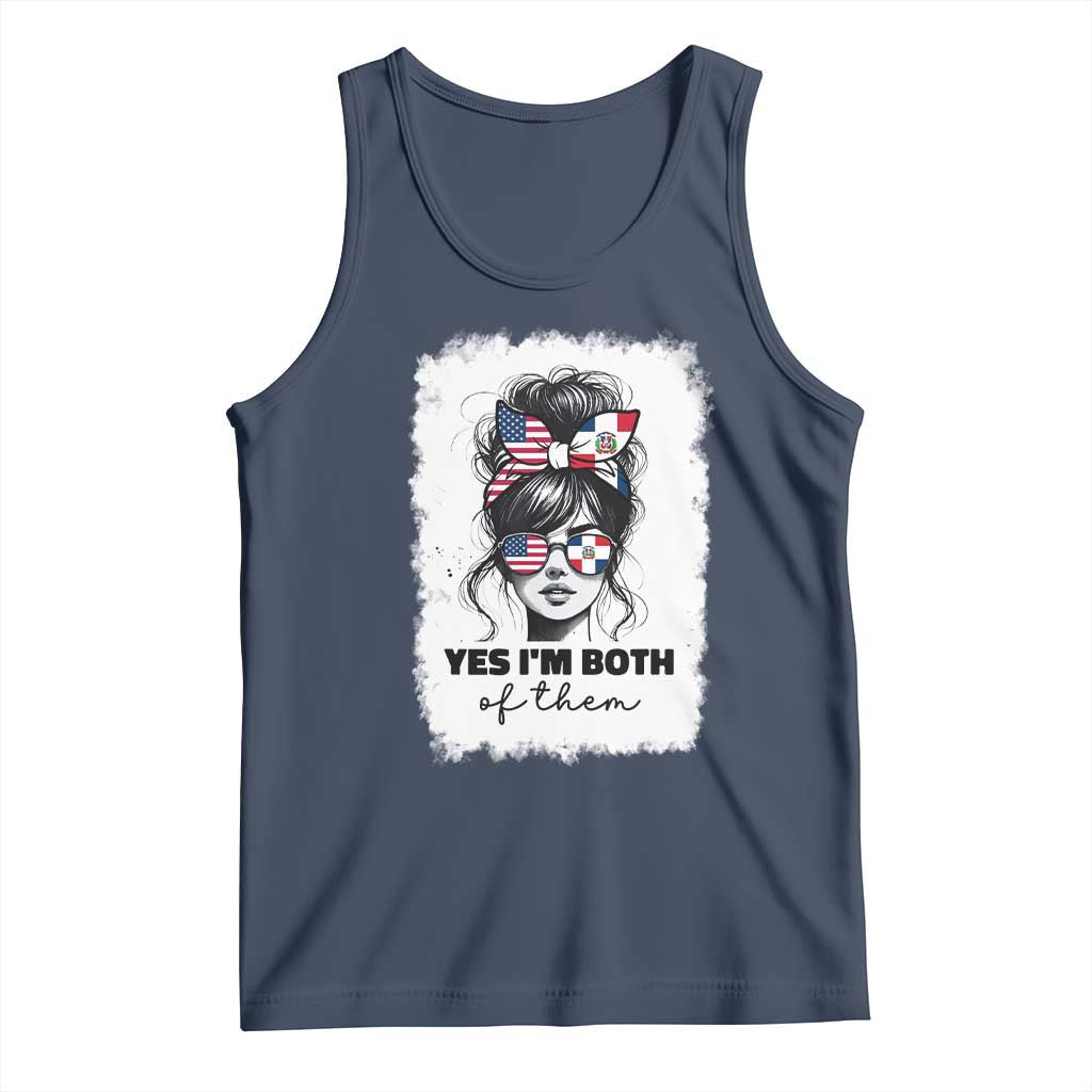 Dominican American Woman Tank Top Yes Im Both Of Them TS10 Navy Print Your Wear