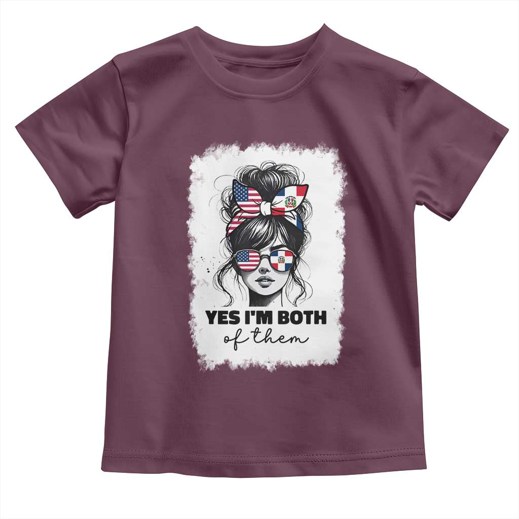 Dominican American Woman Toddler T Shirt Yes Im Both Of Them TS10 Maroon Print Your Wear