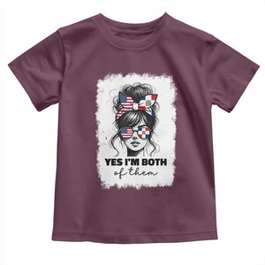 Dominican American Woman Toddler T Shirt Yes Im Both Of Them TS10 Maroon Print Your Wear