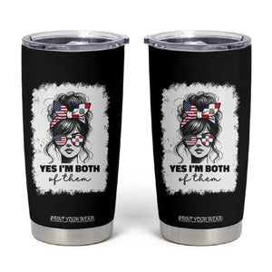 Dominican American Woman Tumbler Cup Yes Im Both Of Them TS10 Black Print Your Wear