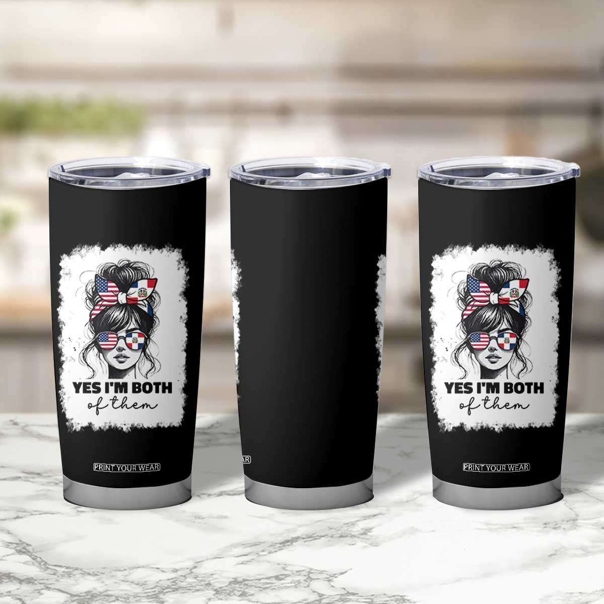 Dominican American Woman Tumbler Cup Yes Im Both Of Them TS10 Print Your Wear