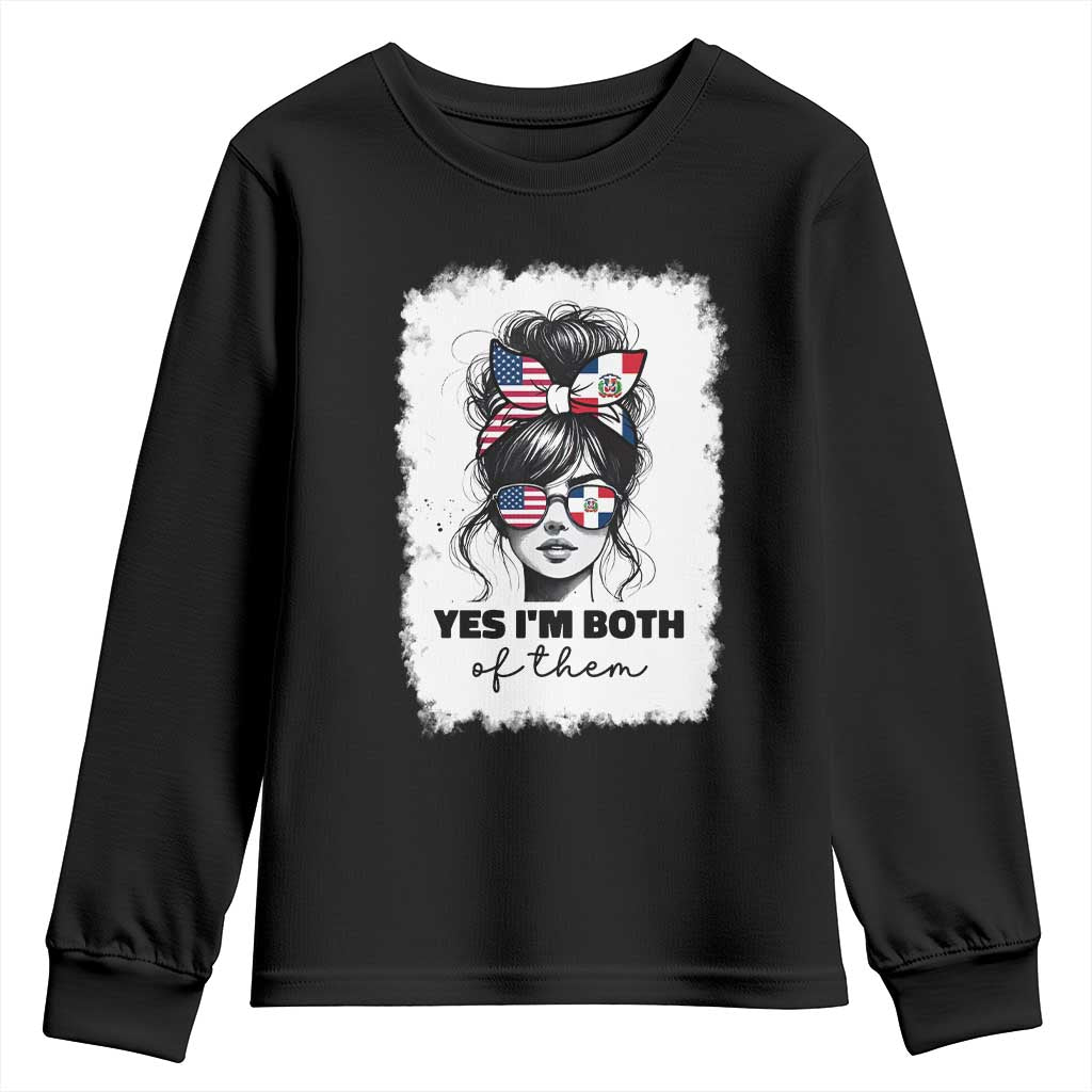 Dominican American Woman Youth Sweatshirt Yes Im Both Of Them TS10 Black Print Your Wear