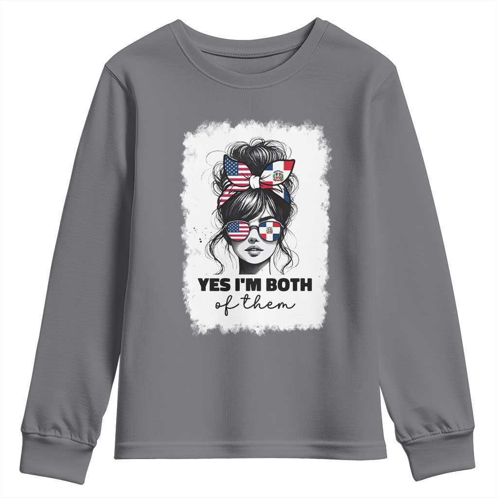 Dominican American Woman Youth Sweatshirt Yes Im Both Of Them TS10 Charcoal Print Your Wear