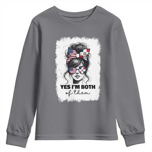 Dominican American Woman Youth Sweatshirt Yes Im Both Of Them TS10 Charcoal Print Your Wear