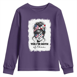 Dominican American Woman Youth Sweatshirt Yes Im Both Of Them TS10 Purple Print Your Wear