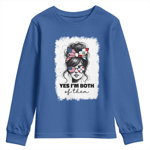 Dominican American Woman Youth Sweatshirt Yes Im Both Of Them TS10 Royal Blue Print Your Wear