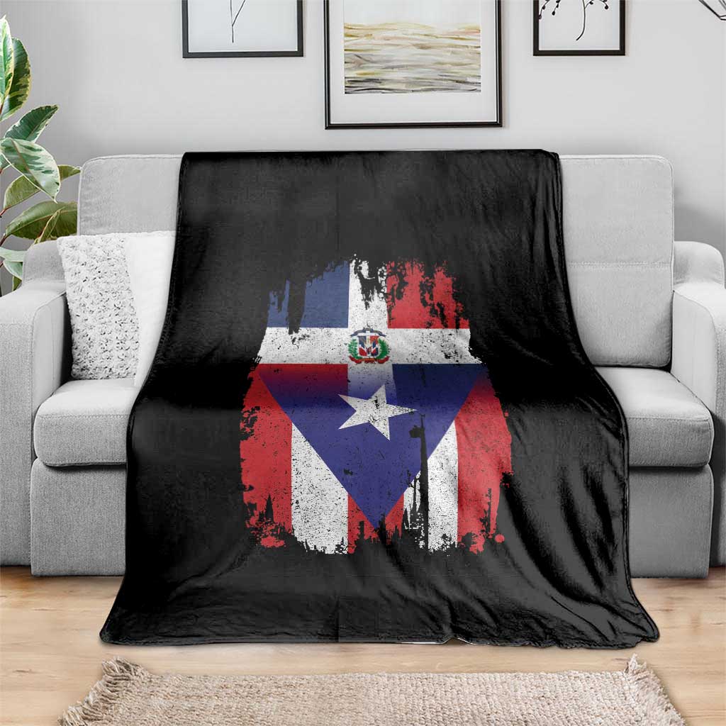 Dominican Puerto Rican Flag Throw Blanket Mixed Heritage Pride TS10 Print Your Wear