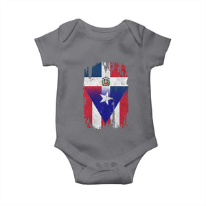 Dominican Puerto Rican Flag Baby Onesie Mixed Heritage Pride TS10 Charcoal Print Your Wear