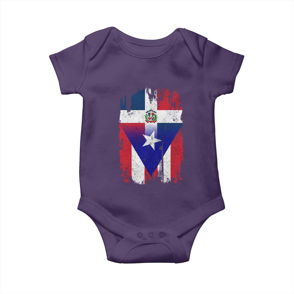 Dominican Puerto Rican Flag Baby Onesie Mixed Heritage Pride TS10 Purple Print Your Wear