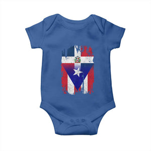 Dominican Puerto Rican Flag Baby Onesie Mixed Heritage Pride TS10 Royal Blue Print Your Wear