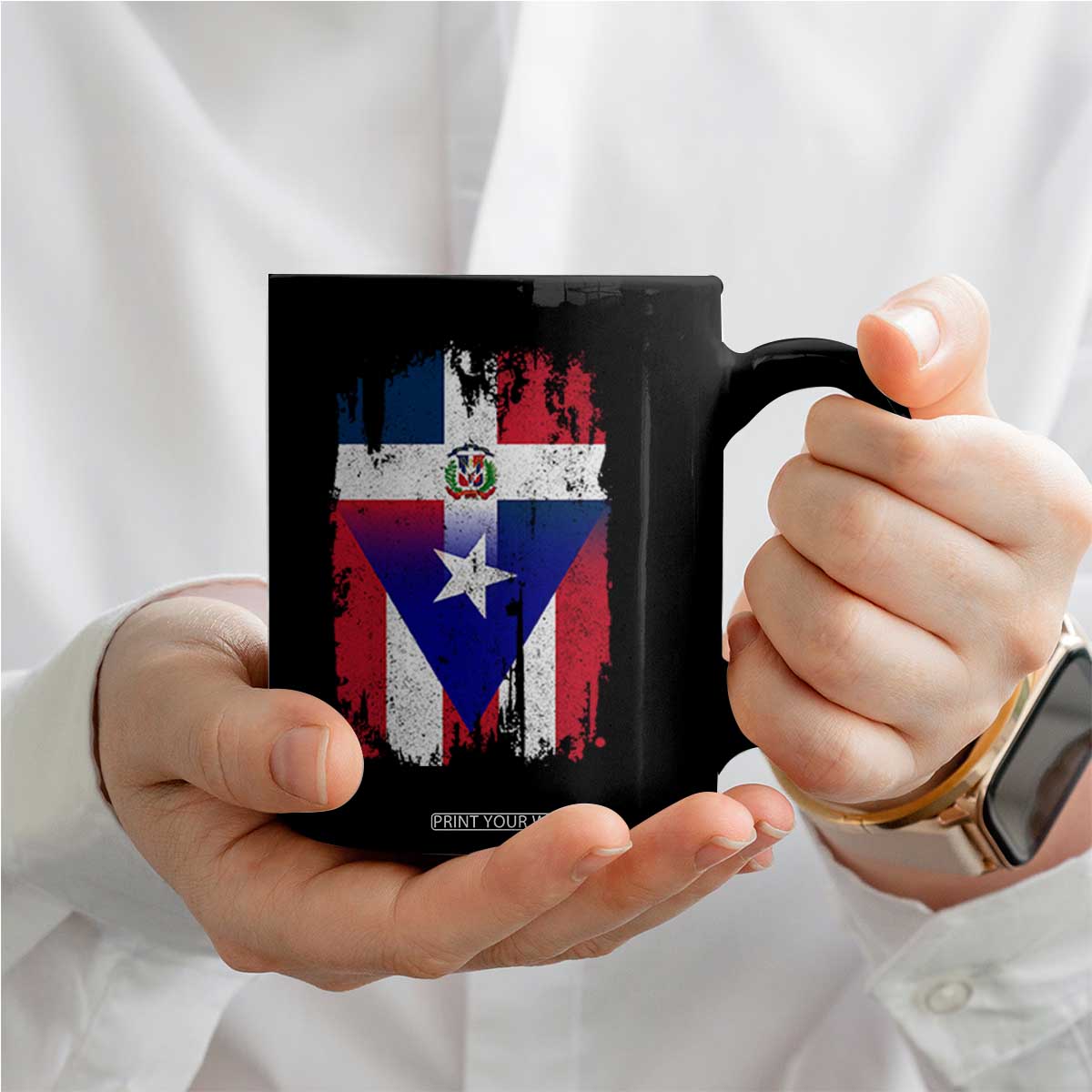 Dominican Puerto Rican Flag Coffee Mug Mixed Heritage Pride TS10 Print Your Wear