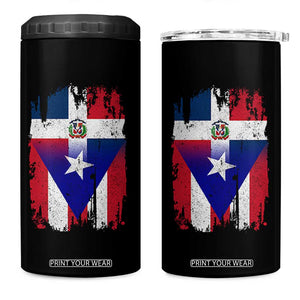 Dominican Puerto Rican Flag 4 in 1 Can Cooler Tumbler Mixed Heritage Pride TS10 One Size: 16 oz Black Print Your Wear