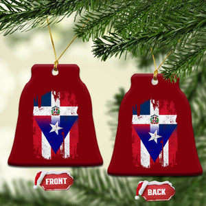 Dominican Puerto Rican Flag Ceramic Ornament Mixed Heritage Pride TS10 Print Your Wear