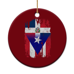 Dominican Puerto Rican Flag Ceramic Ornament Mixed Heritage Pride TS10 1pc Red Print Your Wear