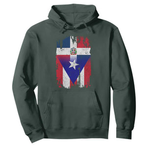 Dominican Puerto Rican Flag Hoodie Mixed Heritage Pride TS10 Dark Forest Green Print Your Wear