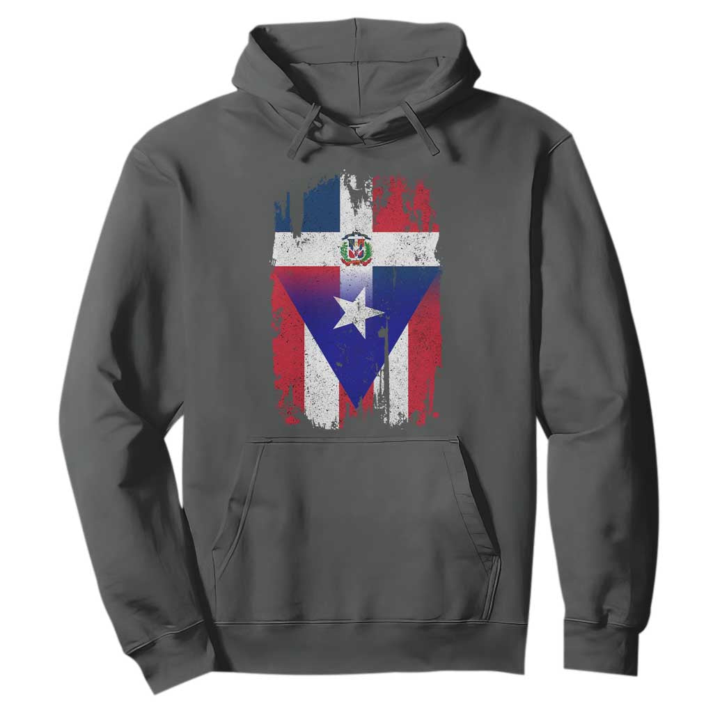 Dominican Puerto Rican Flag Hoodie Mixed Heritage Pride TS10 Dark Heather Print Your Wear