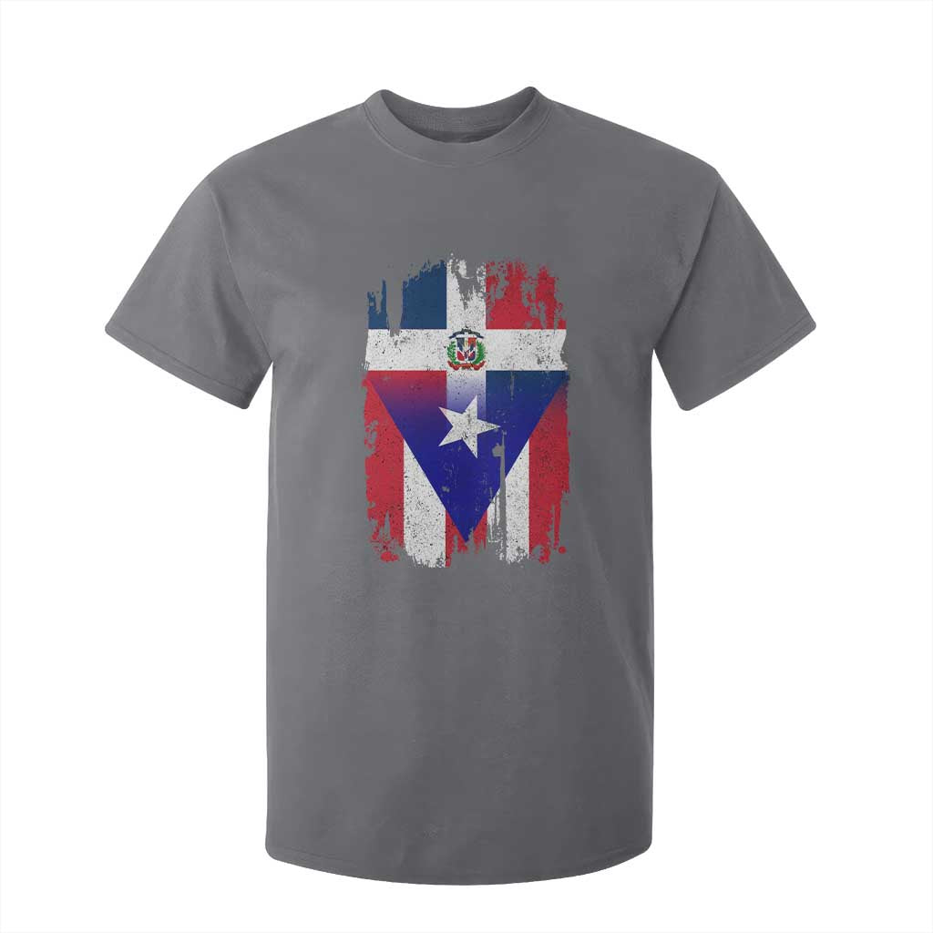 Dominican Puerto Rican Flag T Shirt For Kid Mixed Heritage Pride TS10 Charcoal Print Your Wear