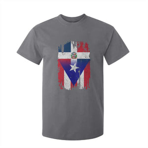 Dominican Puerto Rican Flag T Shirt For Kid Mixed Heritage Pride TS10 Charcoal Print Your Wear