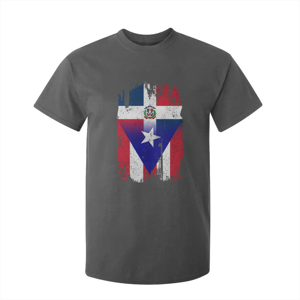 Dominican Puerto Rican Flag T Shirt For Kid Mixed Heritage Pride TS10 Dark Heather Print Your Wear