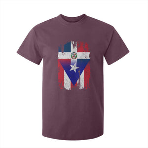 Dominican Puerto Rican Flag T Shirt For Kid Mixed Heritage Pride TS10 Maroon Print Your Wear