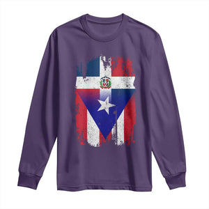 Dominican Puerto Rican Flag Long Sleeve Shirt Mixed Heritage Pride TS10 Purple Print Your Wear