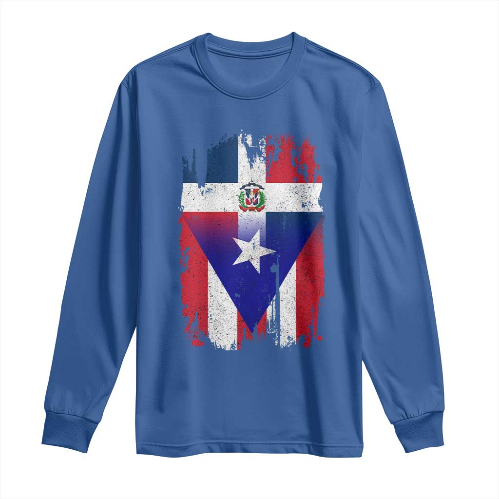 Dominican Puerto Rican Flag Long Sleeve Shirt Mixed Heritage Pride TS10 Royal Blue Print Your Wear
